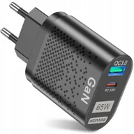 Ładowarki do telefonów - QUICK CHARGE 3.0 MOCNA ŁADOWARKA SIECIOWA USB QC + PD 65W GaN - miniaturka - grafika 1