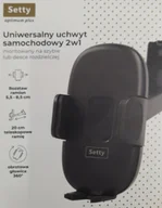 Uchwyty samochodowe do telefonów - Uchwyt samochodowy 2w1 Setty Optimum Plus PCH-02 czarny - miniaturka - grafika 1