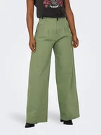 Spodnie damskie - pantaloni donna only 15311375ettie wide pant oil green - miniaturka - grafika 1