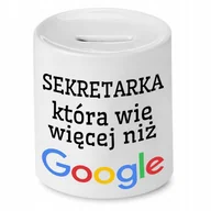Skarbonki - SKARBONKA DLA SEKRETARKI KTÓRA WIE WIĘCEJ z Nadrukiem ze Zdjęciem - miniaturka - grafika 1