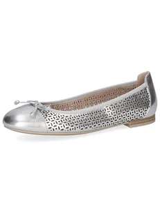 Caprice Skórzane baleriny w kolorze srebrnym - Baleriny - miniaturka - grafika 1