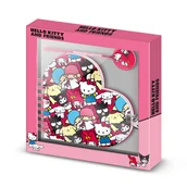 Notesy i bloczki - Zestaw Notes Hello Kitty Friends diary + pen set - miniaturka - grafika 1