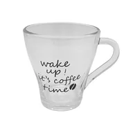 Kubki - Kubek szklany Wake up 250 ml transparentny - miniaturka - grafika 1