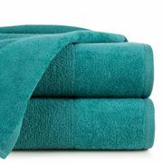 Ręczniki - Ręcznik bawełniany 50x90 LUCY ciemny niebieski gładki z welurową szeroką bordiurą - miniaturka - grafika 1
