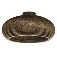 Oprawy, klosze i abażury - LEDVANCE Decor Cardboard Drop lampa sufitowa brązowa wykonana z tektury falistej, lekka, E27, średnica 400 mm, klosz wykonany z materiału pochodzącego z recyklingu, ekologiczna dzięki wymiennemu źródłu światła, łatwy montaż - miniaturka - grafika 1