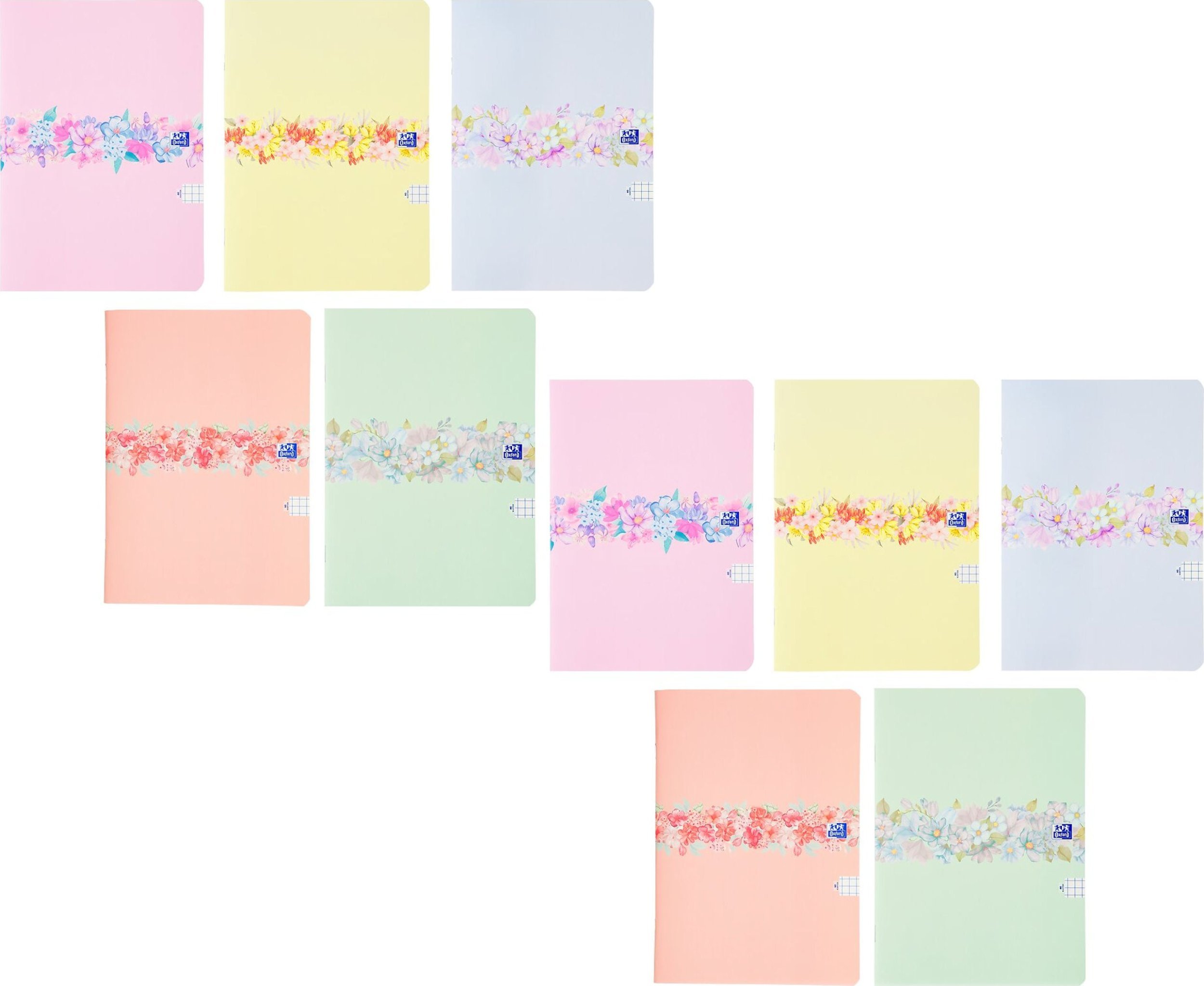 Oxford Oxford zeszyt a5 60 k kratka flowers pastel 10szt