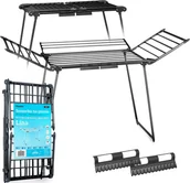 Suszarki na ubrania - Suszarka na pranie Massido Suszarka na pranie stojąca rozkładana Lina 22 mb czarna - miniaturka - grafika 1