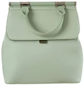 Plecaki - Mały, dwukomorowy plecak damski z klapką, skóra ekologiczna  David Jones - miniaturka - grafika 1