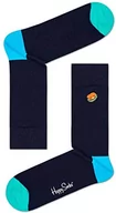 Skarpetki męskie - Happy Socks Embroidery Burger Sock, kolorowe i zabawne, Skarpety dla kobiet i mężczyzn, Czarny-Niebieski (36-40) - miniaturka - grafika 1