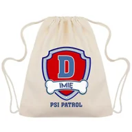 Plecaki worki - Worek Plecak Beżowy PSI PATROL Litera D Do Szkoły Wzory - miniaturka - grafika 1