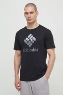 Koszulki męskie - Columbia t-shirt bawełniany kolor czarny z nadrukiem - miniaturka - grafika 1