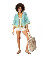 Kurtki damskie - Aller Simplement Narzutka w kolorze turkusowym - miniaturka - grafika 1