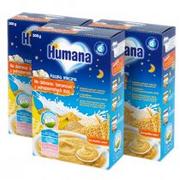 Kaszki dla dzieci - Humana Kaszka mleczna Na dobranoc bananowa z pełnoziarnistych zbóż po 6. miesiącu Zestaw 3 x 200 g - miniaturka - grafika 1