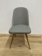 Krzesła - Krzesło tapicerowane eco skóra szary K214 nogi stal - dąb miodowy - miniaturka - grafika 1