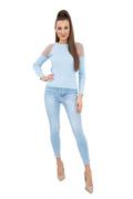 Swetry damskie - Vittoria Ventini Eliza Tulle MCY02679 Baby Blue sweter damski - miniaturka - grafika 1