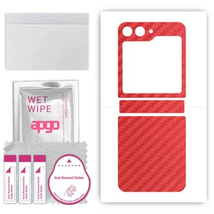 Folia naklejka skórka strukturalna na TYŁ do Samsung Galaxy Z Flip5 -  Carbon Czerwony - apgo SKINS - Szkła hartowane na telefon - miniaturka - grafika 1