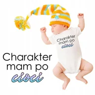 Body dla niemowląt - Body Niemowlęce Gładkie Krótki Rękaw Białe CHARAKTER MAM PO CIOCI Wzory 62 - miniaturka - grafika 1