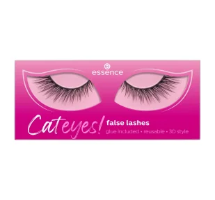 Essence Cateyes False Lashes sztuczne rzęsy na pasku + klej 01 Catwalk 1g - Sztuczne rzęsy i akcesoria - miniaturka - grafika 1