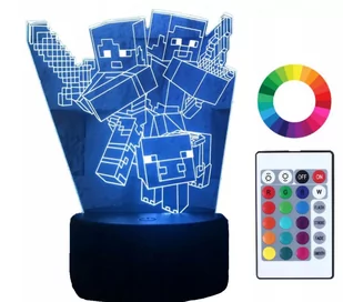 Lampka Nocna Minecraft Gra 3D Led Imię Grawer - Lampy stojące Lampka Nocna Minecraft Gra 3D Led Imię Grawer - Lampy stojące - miniaturka - grafika 1