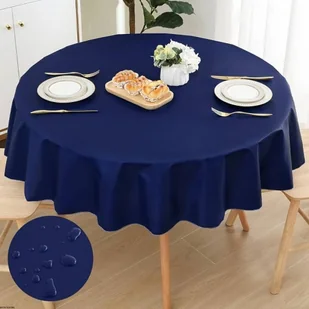 Obrus okrągły granatowy gładki - Obrusy i serwetki - miniaturka - grafika 1