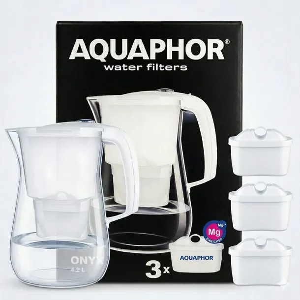 Dzbanek Aquaphor Onyx 4.2 l z licznikiem + 3 wkł. MAXFOR+ MG biały