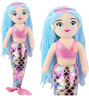 Pluszowa Syrenka Przytulanka Holograficzny Ogon Różowo-Niebieska 48cm LEAN Toys - Maskotki i pluszaki - miniaturka - grafika 1