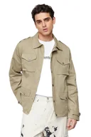 Kurtki męskie - TRENDYOL MAN KURTKA MĘSKA BEŻOWA Z KIESZENIAMI I ZAPIĘCIEM NA ZAMEK M 5DA - miniaturka - grafika 1