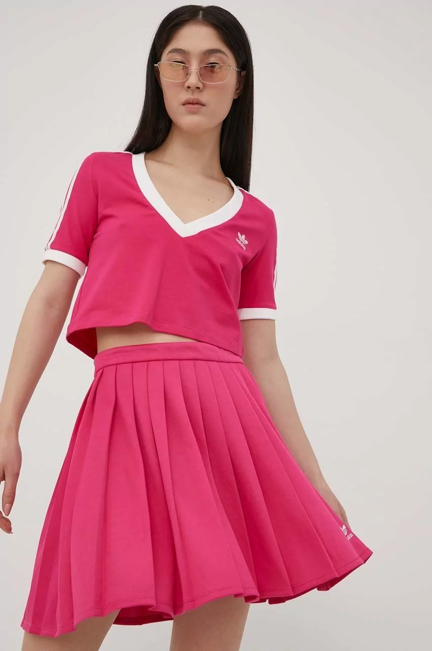 Adidas Originals spódnica Adicolor kolor różowy mini rozkloszowana - Ceny i  opinie na Skapiec.pl