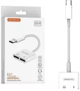 Adaptery i przejściówki - Adapter USB-C - audio + zasilanie USB-C Somostel biały - miniaturka - grafika 1