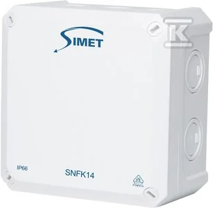 Puszka instalacyjna naścienna SNFK14, 140x140x81, IP66 biały - Puszki elektryczne i akcesoria - miniaturka - grafika 1