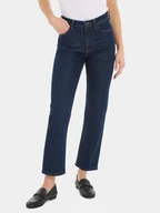 Spodnie damskie - Tommy Hilfiger Jeansy Classic WW0WW39612 Granatowy Straight Fit - miniaturka - grafika 1