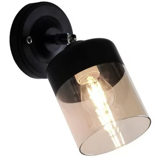 Skandynawska LAMPA ścienna PORTO CL19020-1W-BL Zumaline szklana OPRAWA regulowany kinkiet loftowy czarny bursztynowy - Lampy ścienne - miniaturka - grafika 1