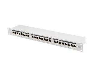 Patch panel 24x port 1U LANBERG do szafy RACK 19" KAT.6A ekranowany szary - Pozostałe akcesoria sieciowe - miniaturka - grafika 1