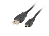 Kable USB - Lanberg kabel mini USB - USB-A M/M 2.0 1.8m czarny ferryt - miniaturka - grafika 1
