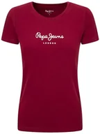 Koszulki i topy damskie - Pepe Jeans Koszulka damska New Virginia Ss N, Czerwony (bordowy), M - miniaturka - grafika 1