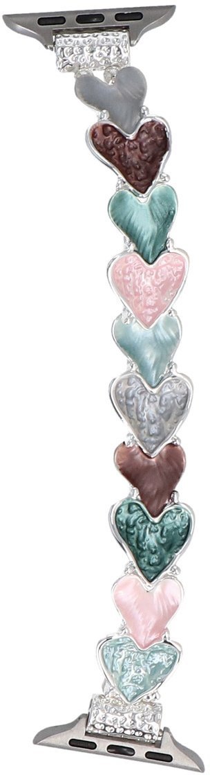 GlacierX bransoleta do smartwatcha Gleam Heartplay Stretch Bracelet Mint Cocktail do Apple Watch 38/40/41mm Srebrno-zielono-różowa