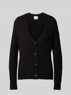 Swetry damskie - Kurtka z dzianiny z dodatkiem wełny z alpaki model ‘Kamara’ - miniaturka - grafika 1