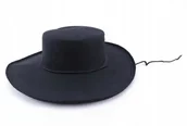 Czapki męskie - Kapelusz Strój Vendetta Zorro Czarny Filc - miniaturka - grafika 1