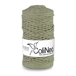 ColiNea/Sznurek bawełniany z bawełnianym rdzeniem, pleciony, 3mm, 100m, oliwkowy - Półfabrykaty do biżuterii - miniaturka - grafika 1
