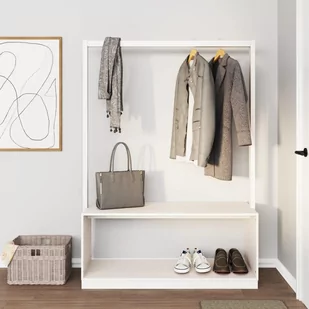 vidaXL Wieszak na ubrania z miejscem na buty, biały, 113x40x157,5 cm - Meble modułowe i akcesoria - miniaturka - grafika 1