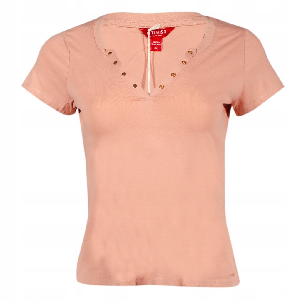 T-Shirt Damski GUESS Logo M1RI32 J1311 Różowy