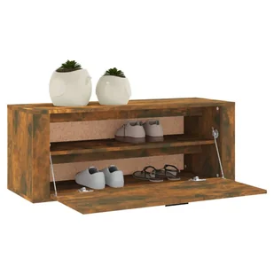 Szafka na buty, ścienna, przydymiony dąb, 100x35x38 cm - Szafki na buty - miniaturka - grafika 5