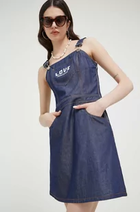 Love Moschino sukienka bawełniana kolor granatowy mini rozkloszowana - Sukienki - miniaturka - grafika 1