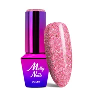 Lakiery hybrydowe - Lakier hybrydowy Molly Nails Luxury Glam Pink Reflections 8g Nr 540 - miniaturka - grafika 1