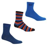 Skarpetki dla dzieci - Regatta Dziecięce skarpety outdoorowe Outdoor 3-pak Niebieski, Rozmiar: 28-30.5 - miniaturka - grafika 1