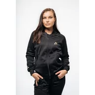 Bluzy sportowe damskie - Rozpinana bluza bomberka damska METALLIC czarna S - miniaturka - grafika 1