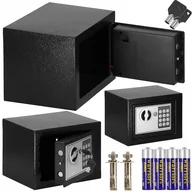 Sejfy i kasy pancerne - Sejf domowy na pieniądze, kasetka, skrzynka 23 cm z zamkiem elektronicznym czarny - miniaturka - grafika 1