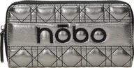 Portfele - Nobo Portfel Damski Nobo Połyskujący Pikowany Srebrny - miniaturka - grafika 1