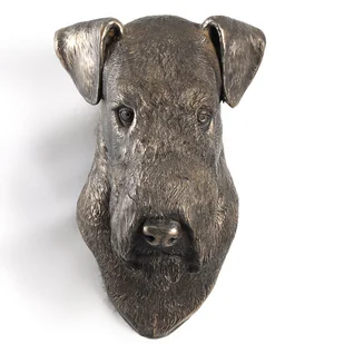 Airedale Terrier, Waterside Terrier - statuetka psa, wiszące popiersie, unikatowa ozdoba dla miłośnika psów marki Art-Dog - Figurki dekoracyjne - miniaturka - grafika 1