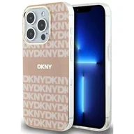 Etui i futerały do telefonów - Oryginalne Etui IPHONE 13 PRO DKNY Hardcase IML Mono & Stripe MagSafe (DKHMP13LHRHSEP) różowe - miniaturka - grafika 1
